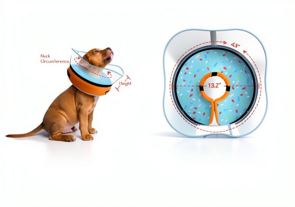 Toptakeit Inflatable Dog Collar Recovery Cone Donut Design-5