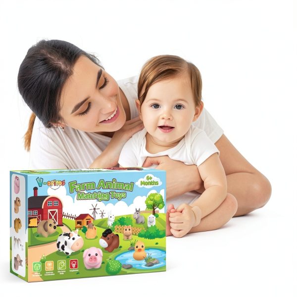 V-Opitos Farm Animal Matching Toys Montessori Learning Ages-6