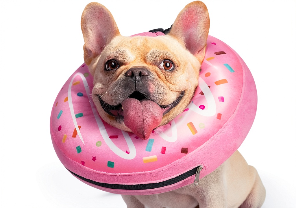 Didopet inflatable dog cone collar on a resting dog