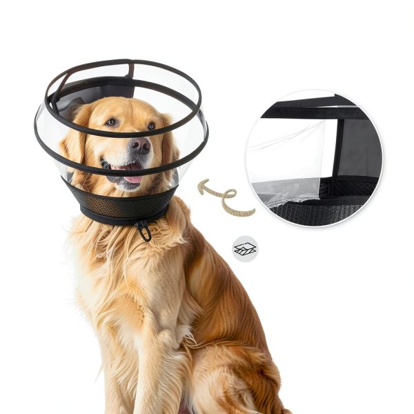 Wisle Dog Recovery Collar Foldable Comfortable Transparent-3