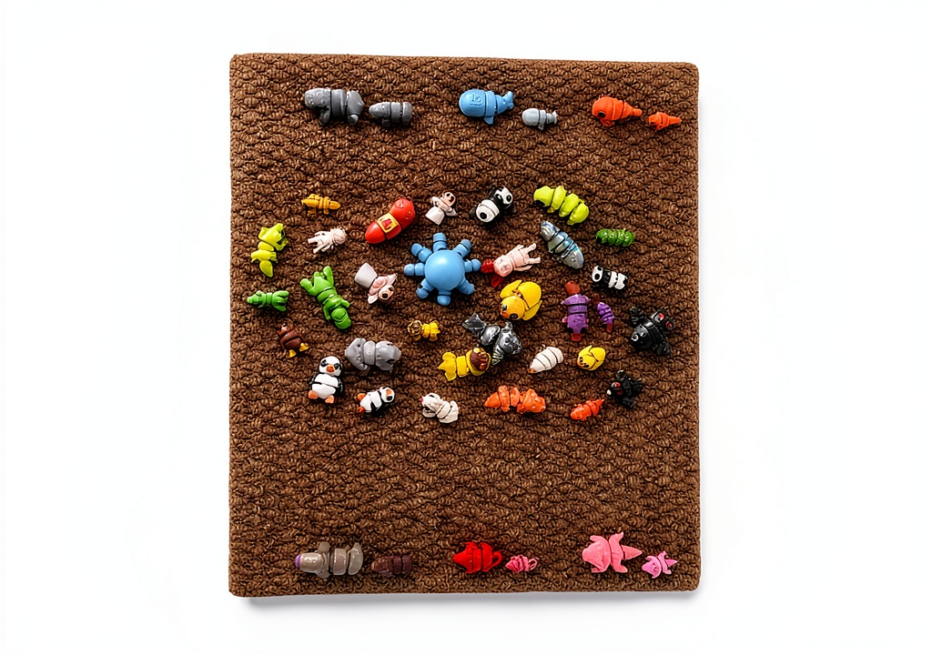 Jiar articulated dolls posed in various positions on a desk