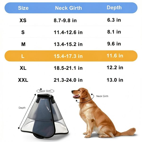 WinWeal Dog Cone Collar Soft Mesh Double Layer Recovery-1