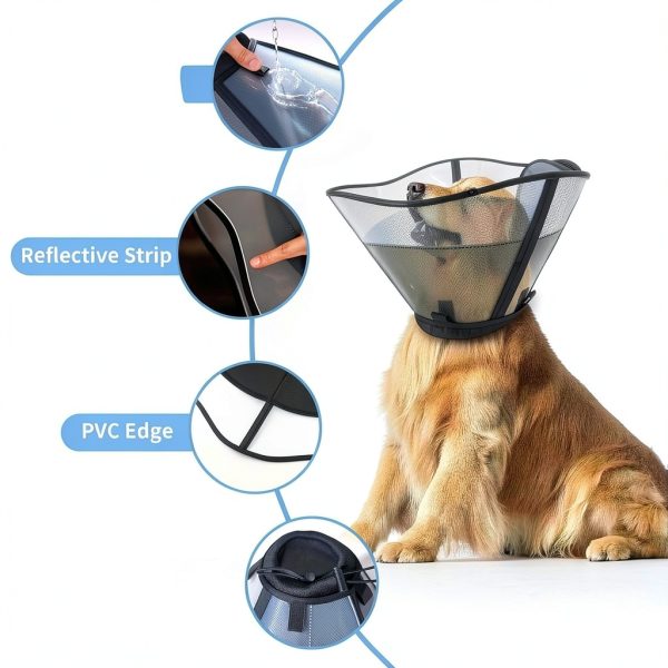 WinWeal Dog Cone Collar Soft Mesh Double Layer Recovery-4