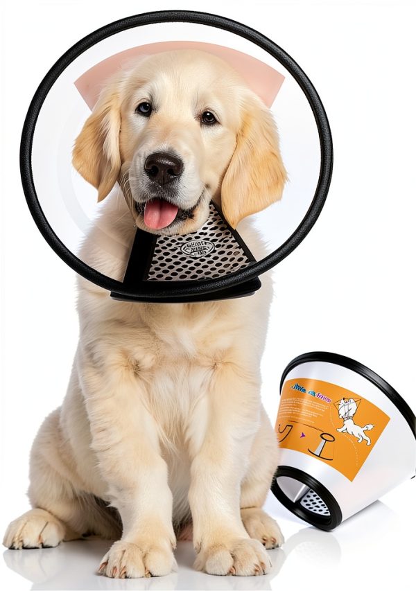 Pet Recovery Cone Qiyadin Translucent Soft Plastic Collar for Dogs-0