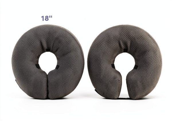 Loflaze Grey Inflatable Dog Donut Collar Soft Recovery Cone Adjustable-4