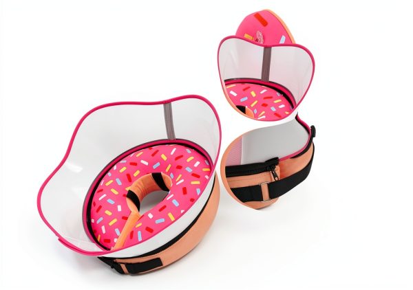 Supet Inflatable Dog Donut Collar 17 DonutPink L Detachable Shield-6