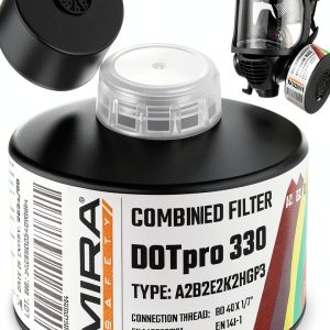 MIRA Safety - DotPro 330 - Industrial Grade Gas Mask Filter | A2 B2 E2 K2 HG P3 Filter Rating | Long Shelf Life | 40mm NATO Filter | Fits CBRN Gas Masks-0