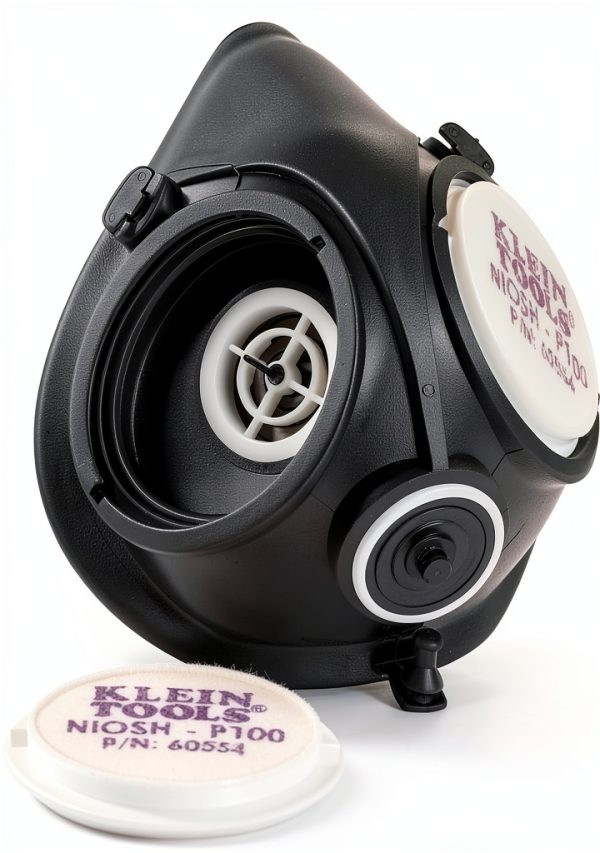 Klein Tools 60554 Respirator Mask Replacement Filter, Low-Profile, for P100 Half-Mask Respirators (Cat. Nos. 60552 and 60553), 2-Pack-2