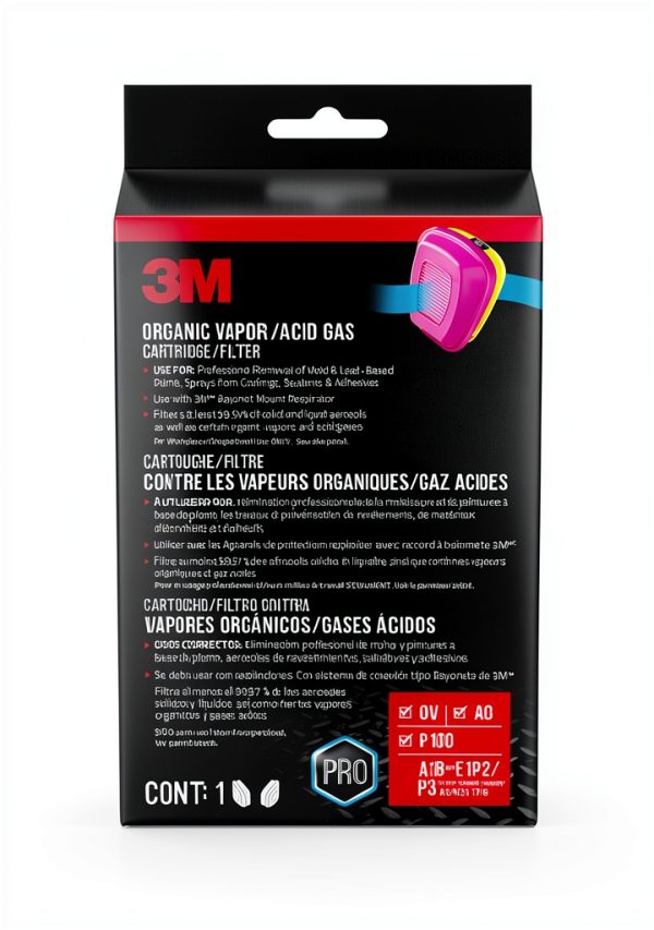 3M Replacement Cartridges for Multi-purpose Respirator, 60923H1-DC, 1-Pair-0
